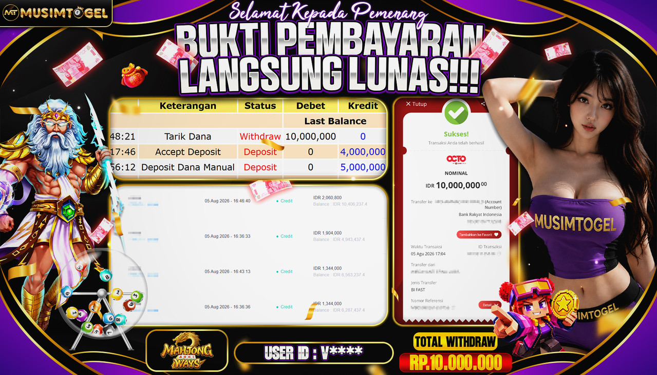 MUSIMTOGEL JP SLOT  10,000,000 - MAHJONG WAYS - PG SOFT