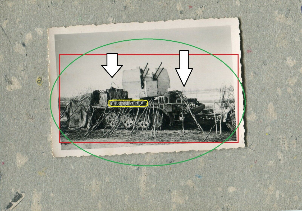 Foto Panzer Spähwagen Halbkette mit VIERLING Geschütz