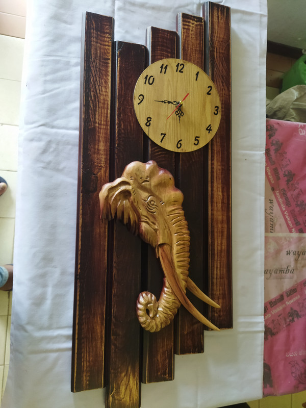 Best Vintage Wooden Elephant Wall Clock Handmade Ornament Wood Decor ExploraZ