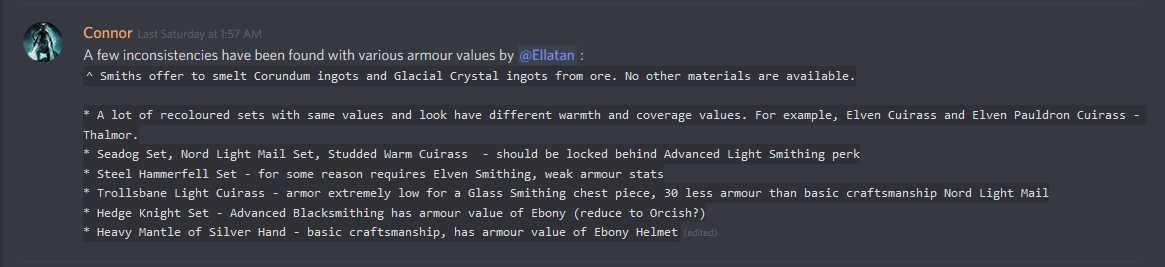 Balance issues crafting recipes