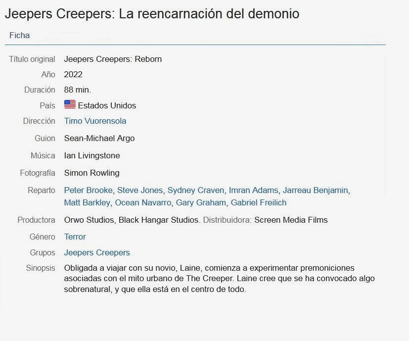 Jeepers Creepers Reborn (2022) 720p H265 ZS