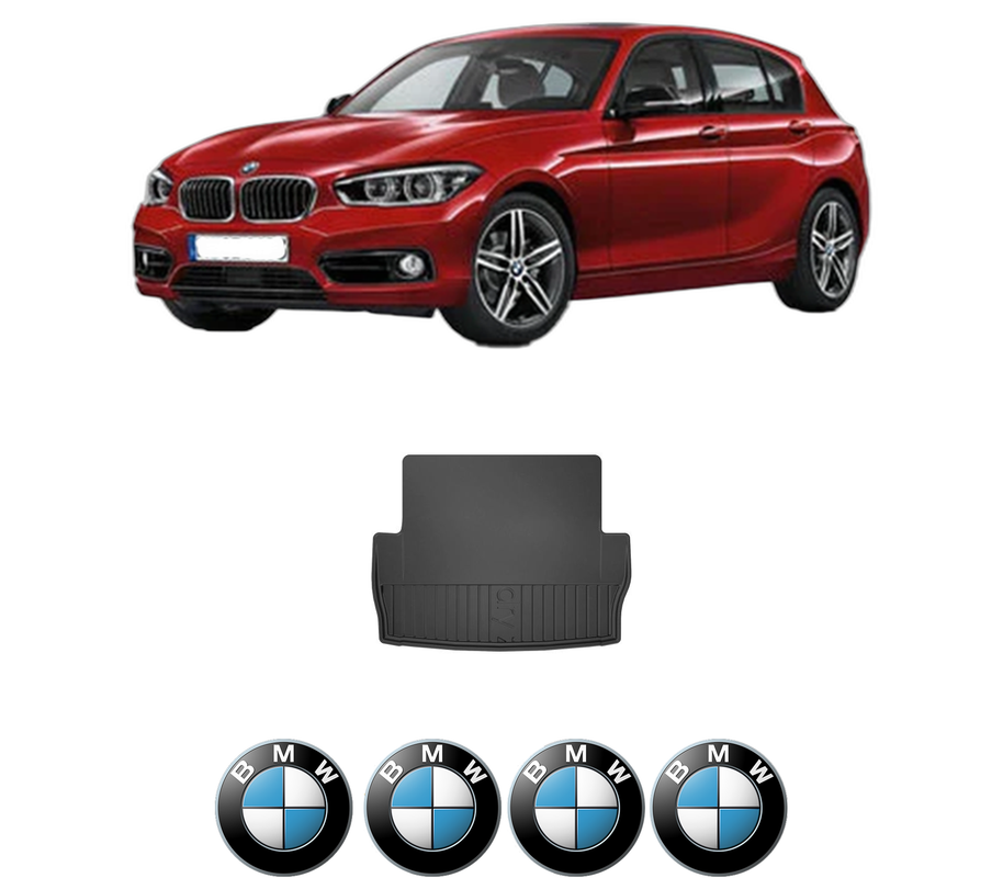 Tavita Portbagaj BMW Seria 1 (F20) din 2011-2019, Protectie Portbagaj Auto, 4x Stickere auto cu BMW
