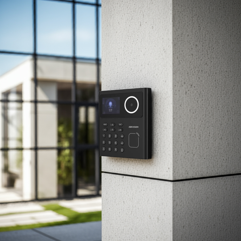 Terminal de acesso Hikvision reconhecendo um rosto rapidamente