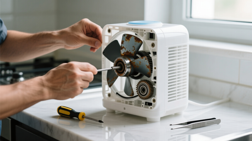 Ремонт вентилятора в холодном увлажнителе