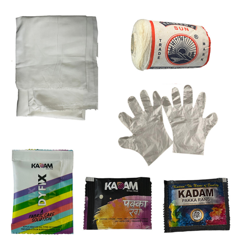 Penkraft Tie And Dye Art on Dupatta DIY Kit | Complete DIY Craft Kit for Beginners & Hobby Artists