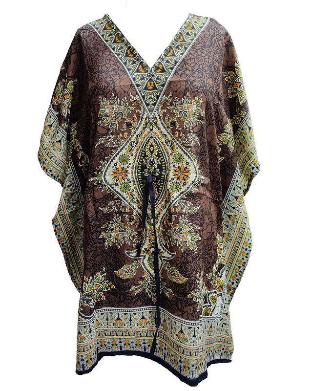 Women Kaftan Short Maxi Kaftan Hippy Boho Tunic Plus Size Dress Nightdress - Picture 26 of 33