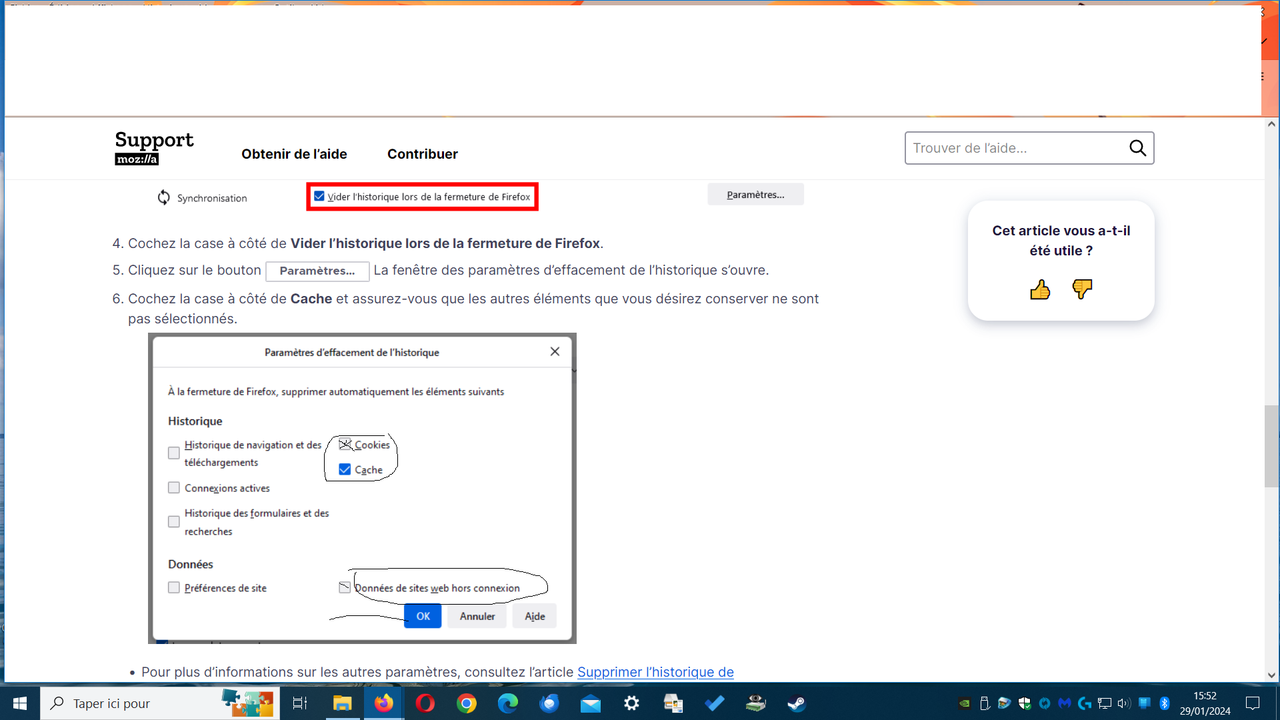 vider historique firefox