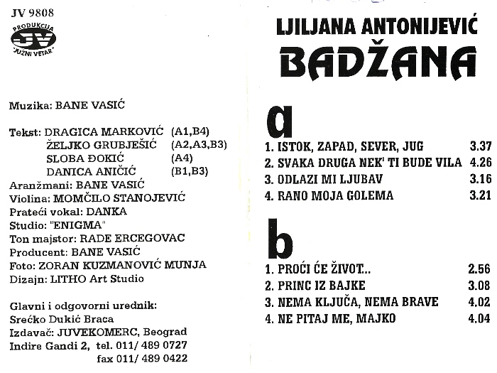 Ljiljana Antonijevic Badzana - 1998 - Istok zapa