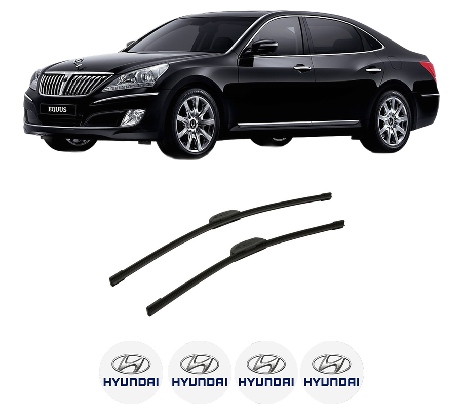 Set stergatoare auto HYUNDAI EQUUS / CENTENNIAL (VI) din 2009-2016, pentru parbriz auto, 2 bucati, Bosch Aerotwin Retrofit, din cauciuc siliconat rezistent, 4 Stickere Auto HYUNDAI