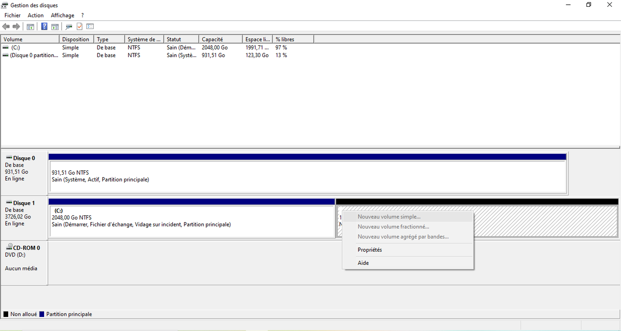 Capture Gestion Disque