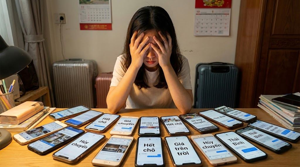 Nỗi khổ khi tìm xe ghép Thái Bình trên mạng xã hội