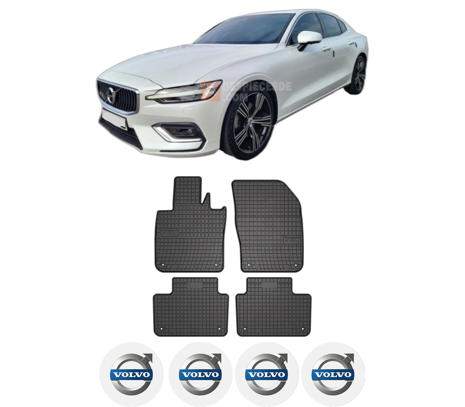 Set covorase presuri VOLVO S60 III (224) din 2019-2021, auto, din cauciuc thermoplastic, 4 Stickere auto cu VOLVO