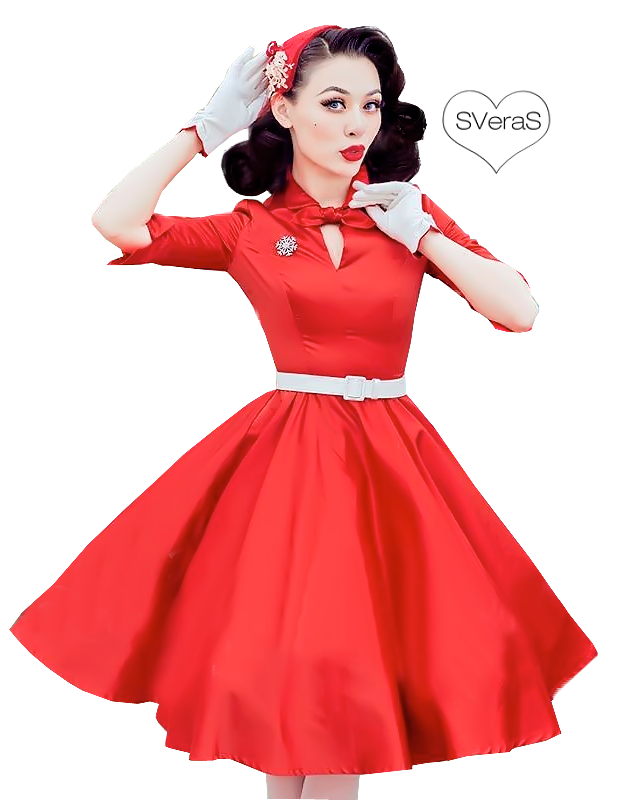 Le-Palais-Vintage-Elegant-Solid-Red-Ball-Gown-Dresses-Vestido-de