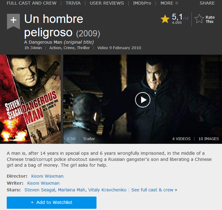 A Dangerous Man - Un Hombre Peligroso 2009 Latino 1080p