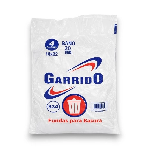 Garrido Funda De Basura Para Baño 20 Unidades 4 Galones