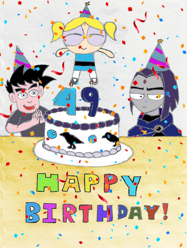 Tara Strong's 49th Birthday (COLORED with Confetti)