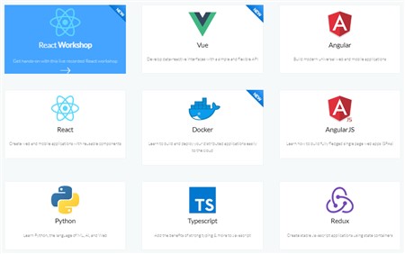 React, Angular, Docker, Python, Node, TypeScript and more