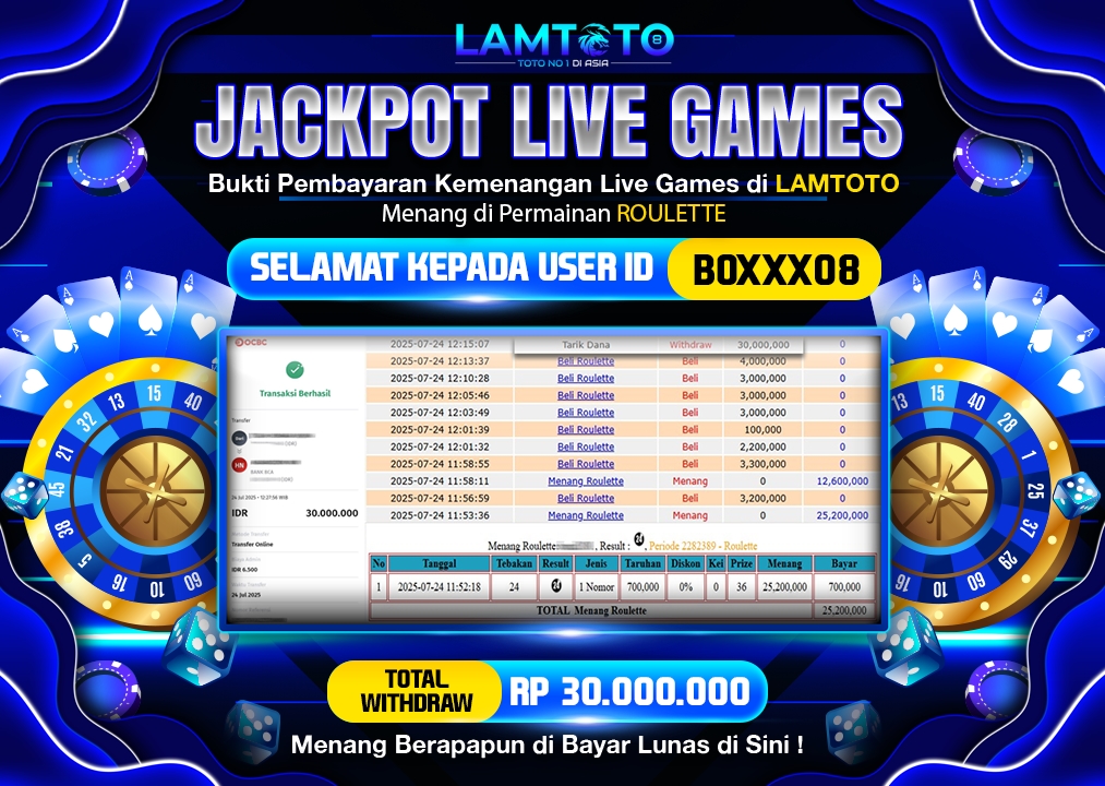 BUKTI JACKPOT LUNAS LAMTOTO