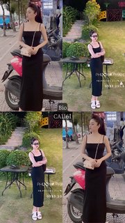 CA1161-Đầm maxi hai dây dáng chữ A Váy body dáng dài
