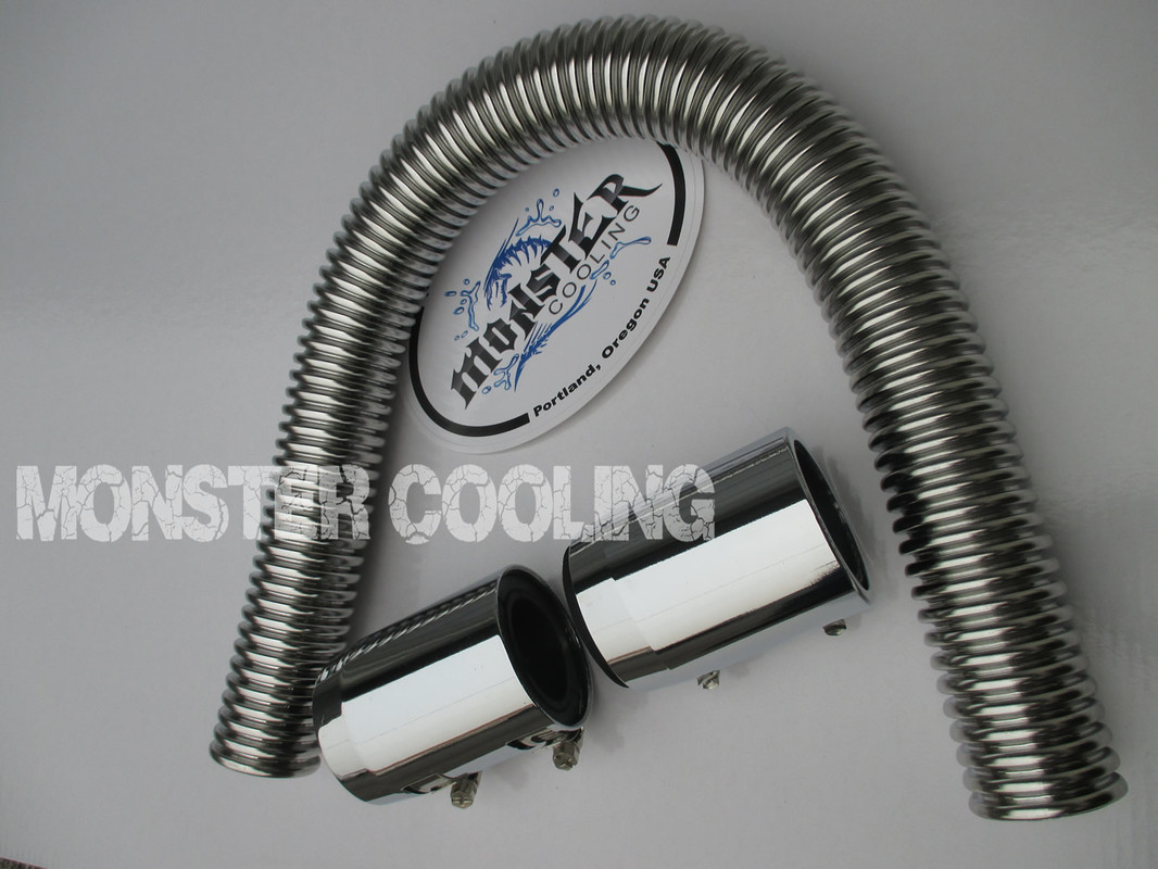 48/" Chrome with 4 Couplings//Cut into 1977 Chevy Pickup Truck Radiator Hose Kit