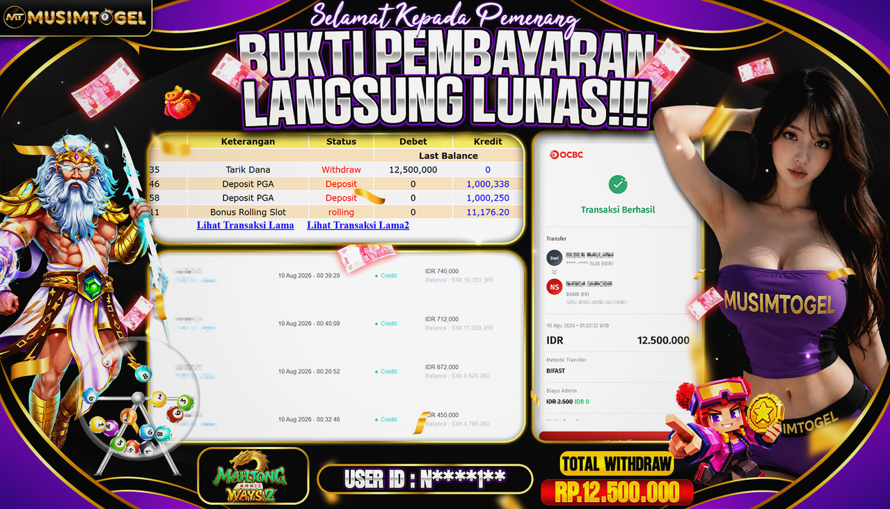 MUSIMTOGEL JP SLOT  12,500,000 - MAHJONG WAYS 2 - PG SOFT