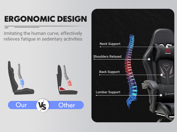 Chaise gaming avec repose-pieds