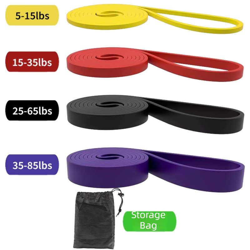 4-piece TPE Resistance Band Set - Heavy Duty Fitness Loop Bands for Strength Training, Yoga & Stretching with Carry Bag