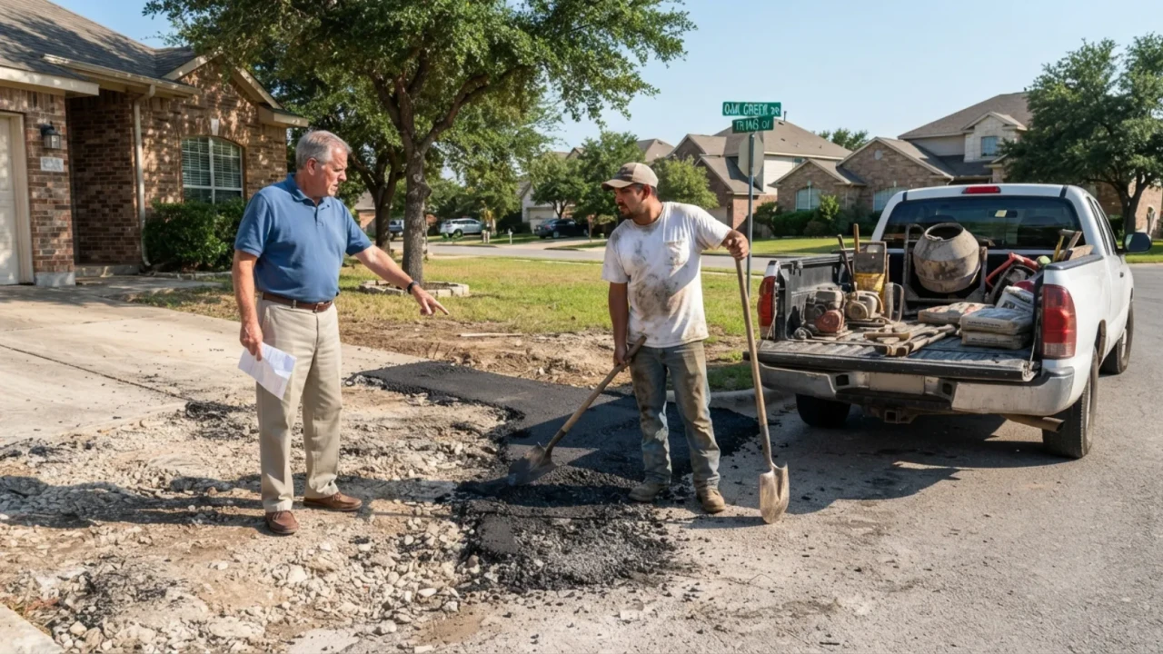 Driveway contractor scam warning signs San Antonio Texas