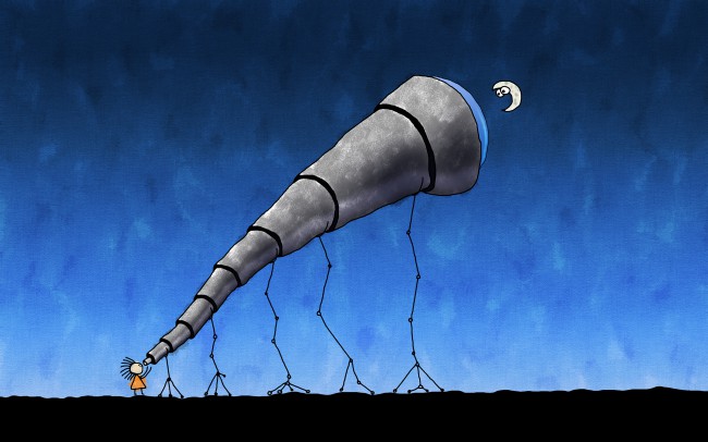 Ответный взгляд. teleskop-mesyac-astronom-650x406