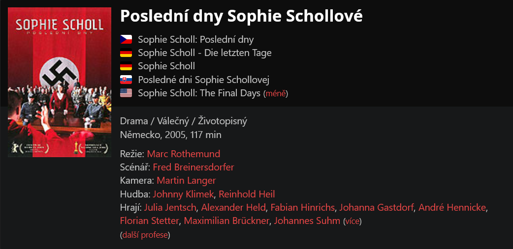 Re: Poslední dny Sophie Schollové /- Die letzten Tage (2005)