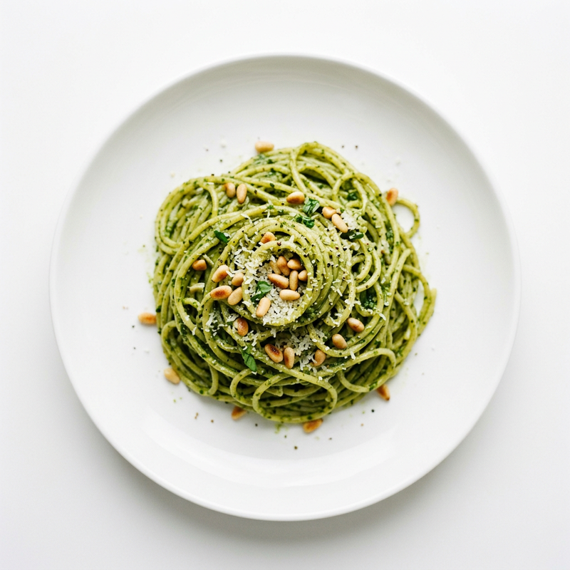Espaguetis Con Salsa Pesto