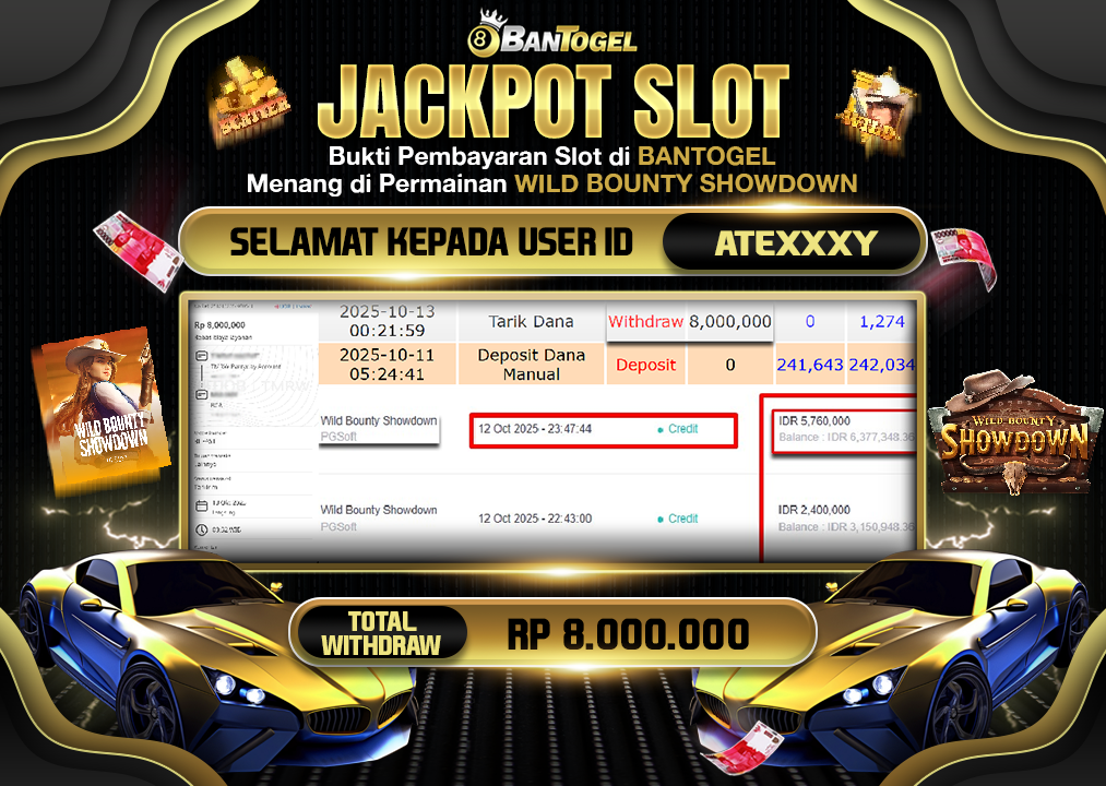 BUKTI JACKPOT LUNAS BANTOGEL