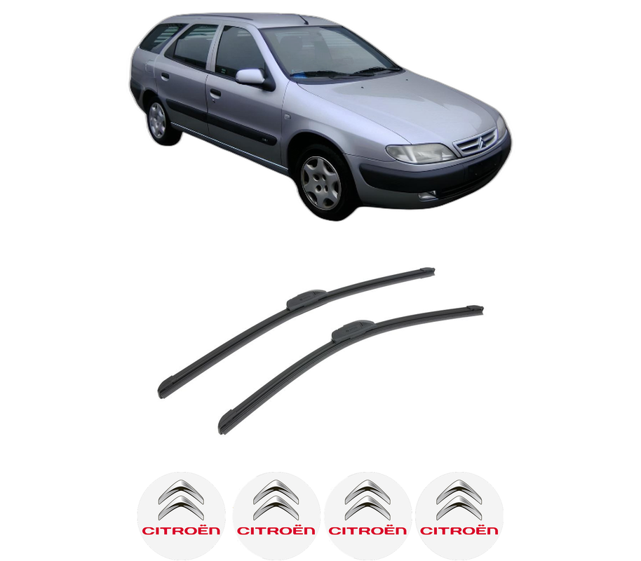 Set stergatoare auto CITROEN XSARA Estate Van din 1999-2005, pentru parbriz auto, 2 bucati, Bosch Aerotwin Retrofit, din cauciuc siliconat rezistent, 4 Stickere Auto CITROEN