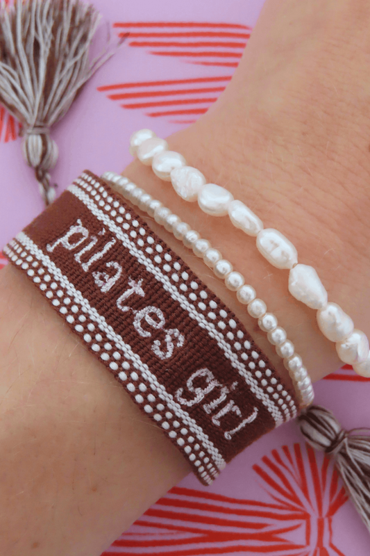 Designed for the pilates girl lifestyle ✨ The Pilates Set combines Pilates Girl and In Balance. A minimal yet expressive bracelet duo inspired by movement, strength and clean aesthetics.

Perfect for reformer classes, slow routines and modern fashion lovers who appreciate subtle statement pieces. Wear them stacked for a layered look or separately for a softer touch.

A balanced mix of confidence and calm.