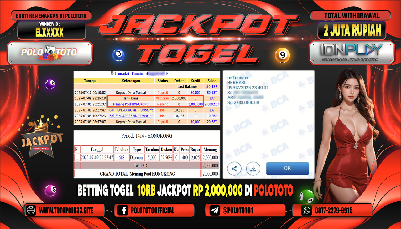 POLOTOTO JACKPOT TOGEL HONGKONG LOTTO Rp.2.000.000,-