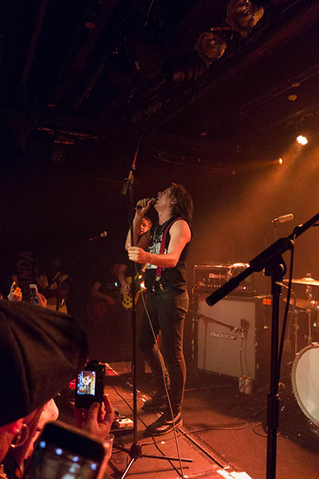 Carl Barat at Camden Rocks - bad lighting and too wide with audience member in shot