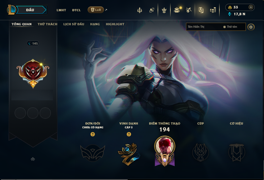 Acc LMHT # - Không Khung