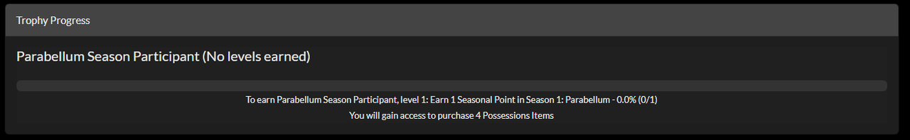 Trophy Progress example