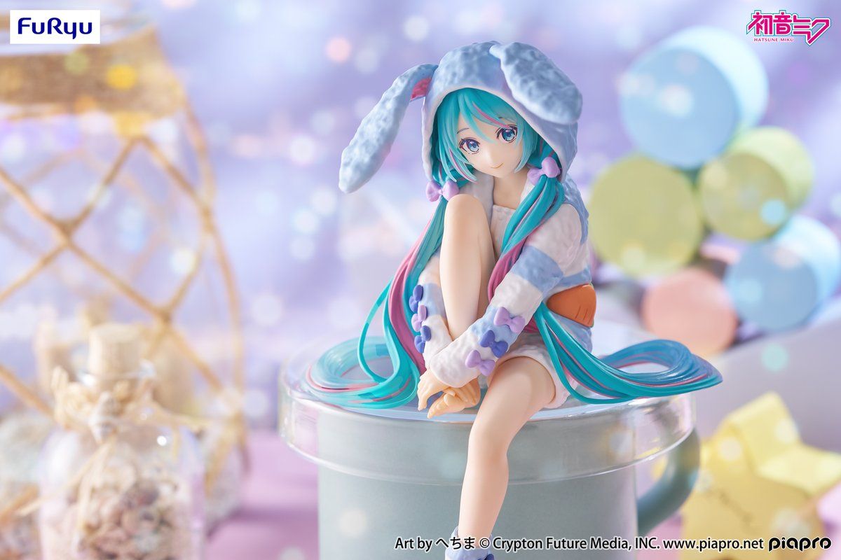 Hatsune Miku Noodle Stopper Figure Usamimi Pajama Blue Ver