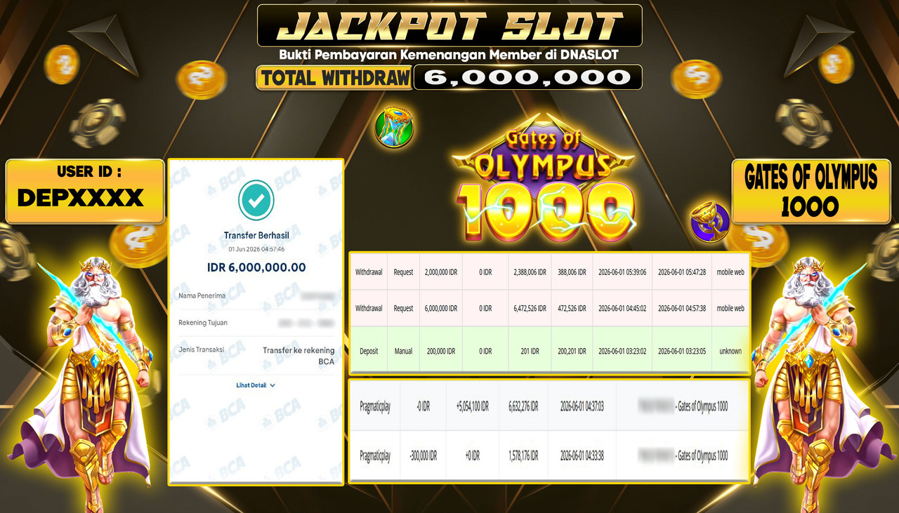JACKPOT SLOT GATES OF OLYMPUS 1OOO 01 JUNE 2026