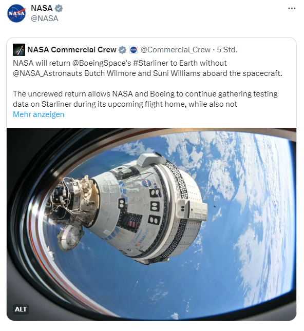 Starliner-Raumschiff an ISS