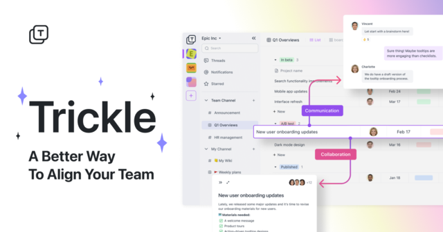 Trickle - AI-конструктор, который собирает сайты, веб-приложения и формы по описанию: база данных, модели и хостинг — в одном окне