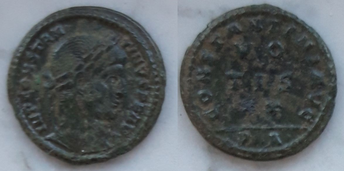 AE3 de Constantino I. CONSTANTINI AVG. VO / TIS / XX. Arlés C1paa