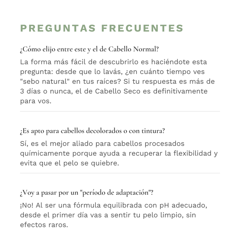 Preguntas frecuentes &mdash; Shampoo S&oacute;lido Seco