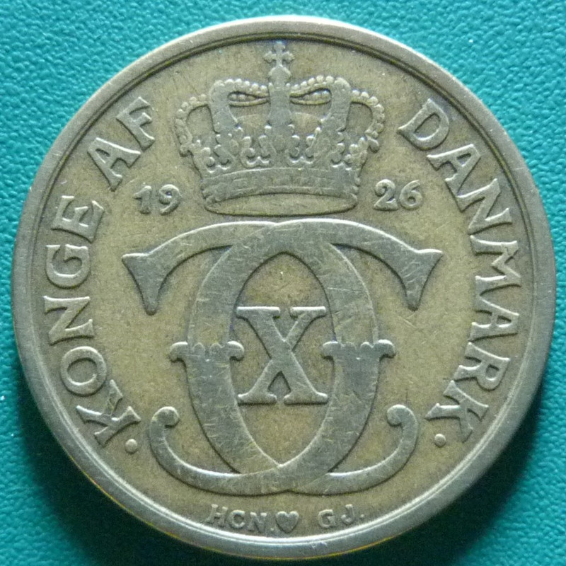 ¡Chapucera! 1 Corona. Dinamarca (1926) DIN-1-Corona-1926-anv