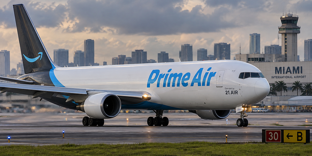 Boeing 767 da Amazon ultrapassa pista em Miami; acidente deixa cinco mortos em solo