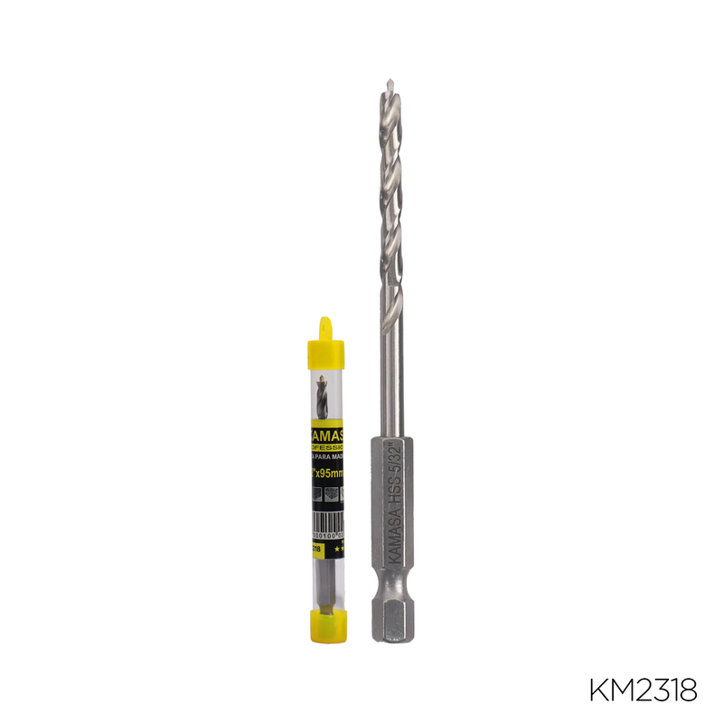 BROCA PARA MADERA HSS CON VASTAGO HEX 1/4" X 5/32" KAMASA