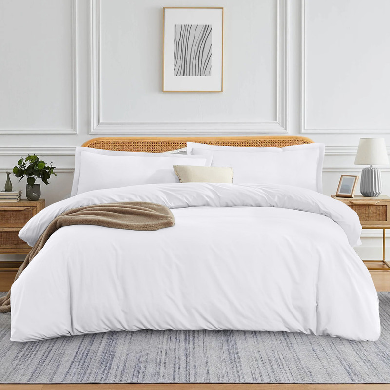 Picture of 1000 TC 100% Egyptian Cotton 1-Pc  Duvet Cover Zipper Closur Ultra Soft Durable and Fade Resistant Color White Solid size Twin/Twin Xl