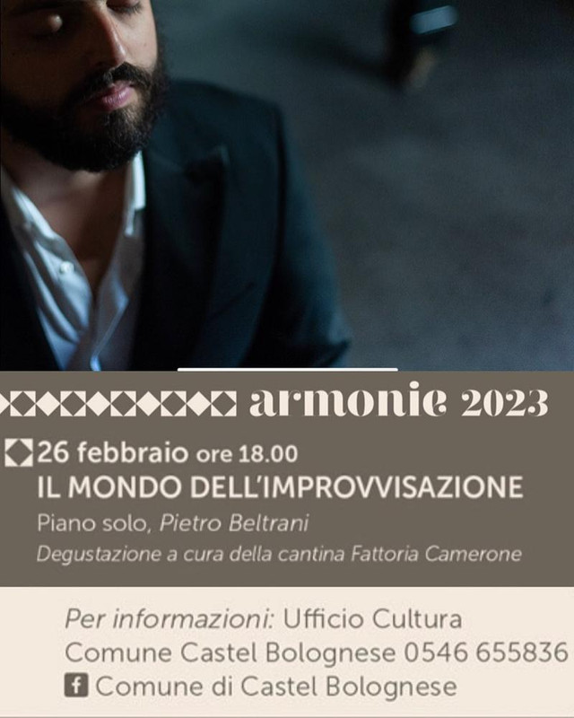 Domenica 26 febbraio il pianoforte di Beltrani per il terzo concerto di “Armonie”