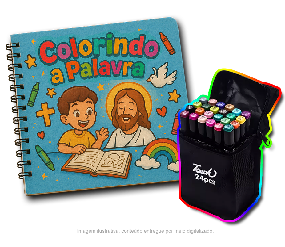 Livrinhos com canetas coloridas